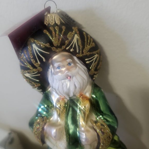 Bombay Holiday European Treasures Blown Glass Santa NWT - Picture 2 of 6